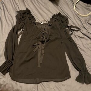 Rumored Elegant Black Tie Blouse